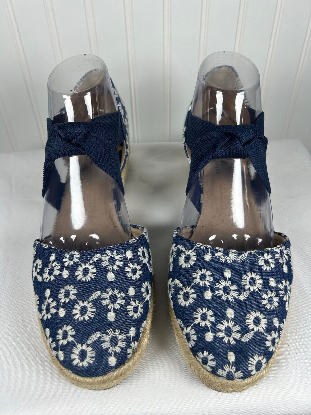 LifeStride Kascade Espadrille Wedges floral blue those strap women’s size 10M